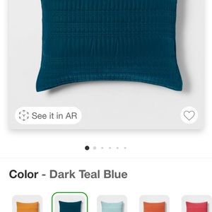 Threshold Velvet Sham Dark Teal Standard Size